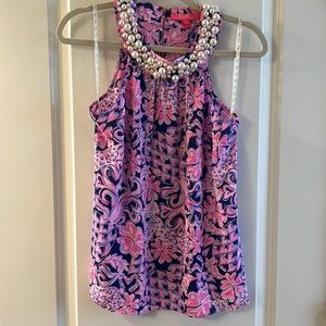 Lilly Pulitzer top with Pearl beading